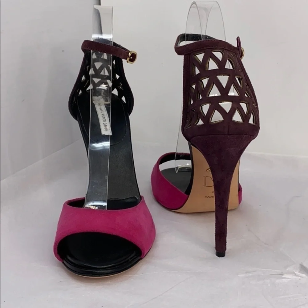 Diane Von Furstenberg 9.5 Pink Purple Suede Sandal